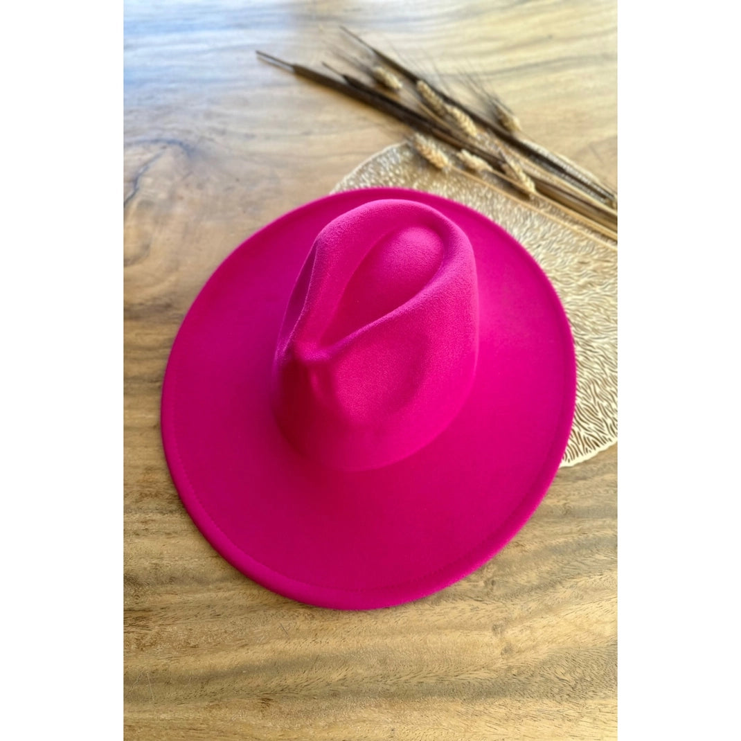 Wide Brim Felt Hat Hot Pink High Noon And Neon Moon 0331