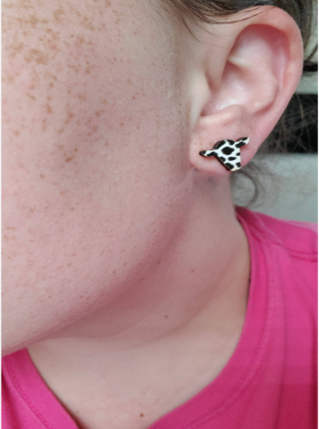 Cow Head Stud Earrings