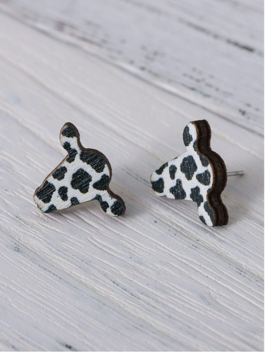 Cow Head Stud Earrings