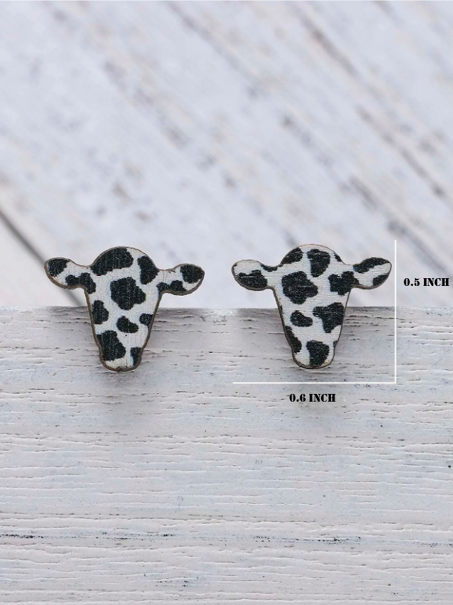 Cow Head Stud Earrings