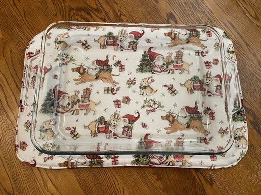 Santa Dog Oversized Hot Pad Mat