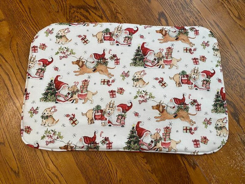 Santa Dog Oversized Hot Pad Mat