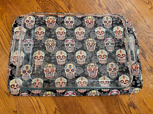 Sugar Skull Oversized Hot Pad Mat