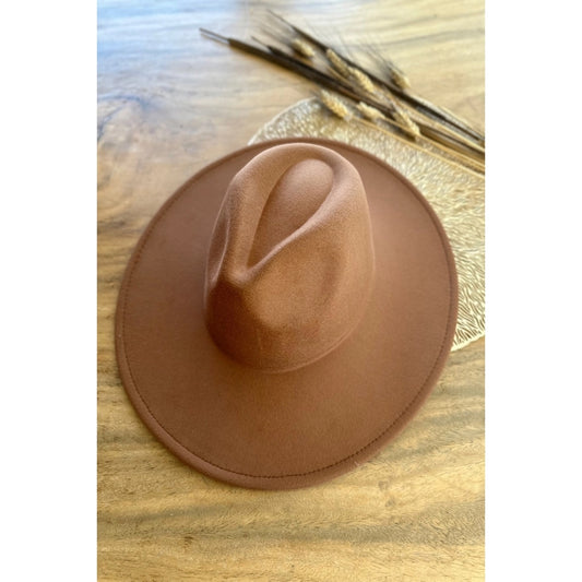 Wide Brim Felt Hat Brown