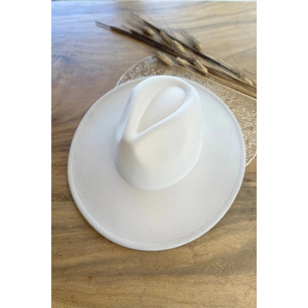 Wide Brim Felt Hat White